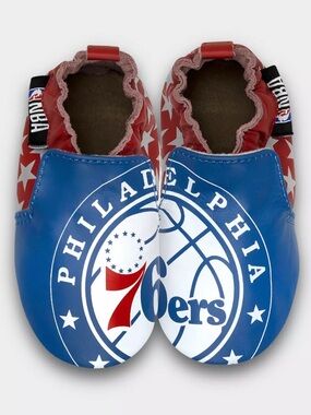 Infant Robeez Philadelphia 76ers NBA soft sole shoes; size 6-12 months